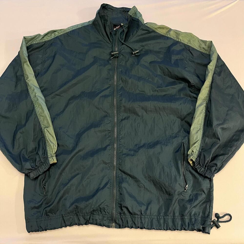 MacGregor Windbreaker Jacket Men's Size Medium Teal Green Vintage Sporty